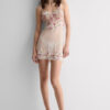 Babydoll in tulle e pizzo con stampa Pretty Flowers
