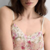 Babydoll in tulle e pizzo con stampa Pretty Flowers