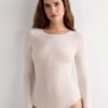 Body a maniche lunghe in modal e cashmere