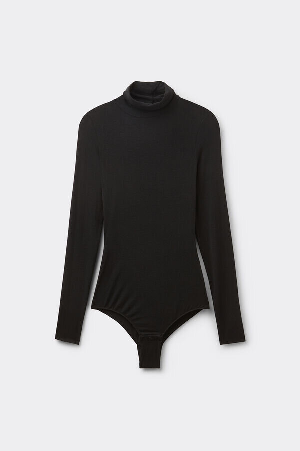 Body con collo alto in modal ultraleggero e cashmere Body con collo alto in modal ultraleggero e cashmere