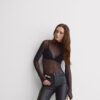 Body in tulle con collo alto Body in tulle con collo alto