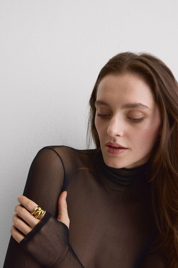 Body in tulle con collo alto Body in tulle con collo alto