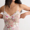 Body in tulle e Lace Bodysuit con stampa Pretty Flowers