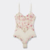 Body in tulle e Lace Bodysuit con stampa Pretty Flowers