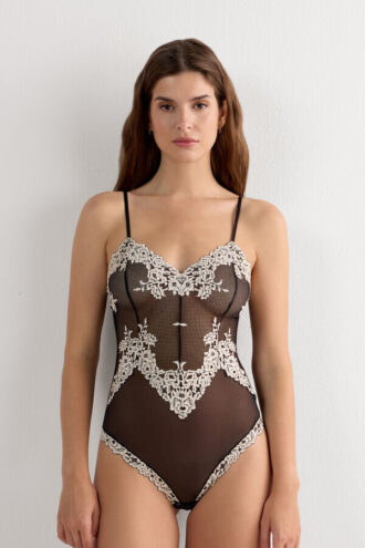 Body in tulle e Lace Bodysuit Pretty Flowers