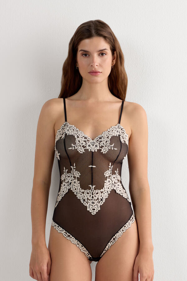 Body in tulle e Lace Bodysuit Pretty Flowers Body in tulle e Lace Bodysuit Pretty Flowers