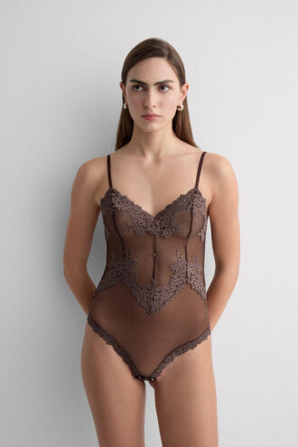 Body in tulle e Lace Bodysuit Pretty Flowers