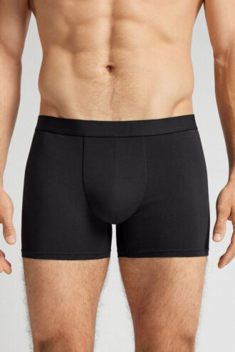 Boxer in cotone con elastico a vista