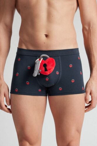 Boxer in cotone superiore con cuore a lucchetto