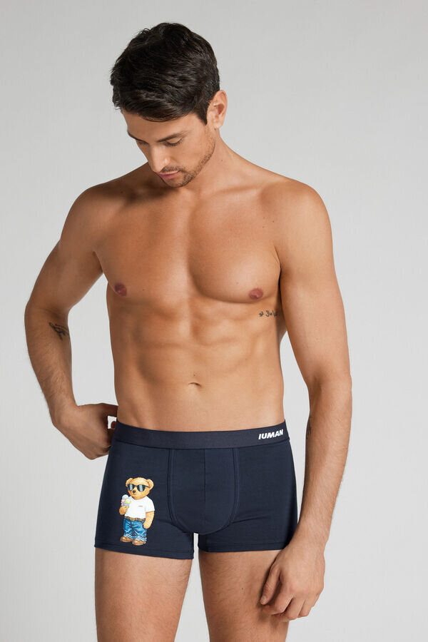 Boxer in cotone superiore con stampa orsacchiotto gelato Boxer in cotone superiore con stampa orsacchiotto gelato