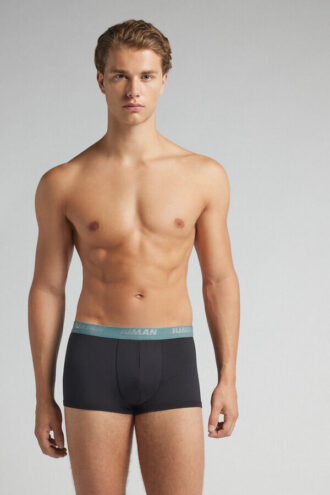 Boxer in microfibra con logo