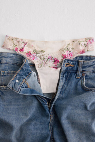 Brazilian Slip Pretty Flowers Print