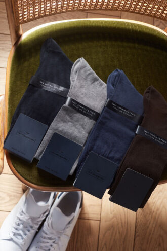 Calze lunghe in cotone egiziano satinato