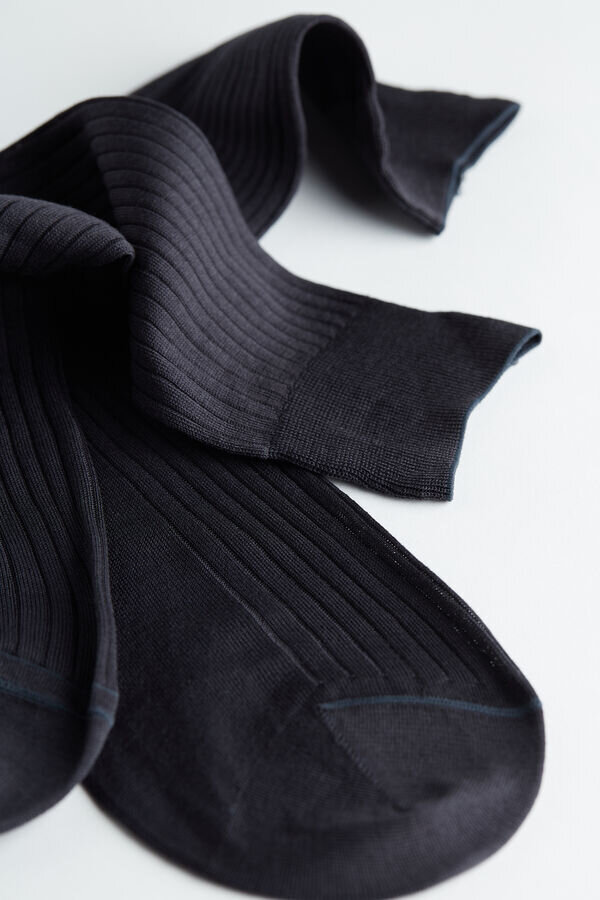 Calzini corti a coste in cotone egiziano Calzini corti a coste in cotone egiziano