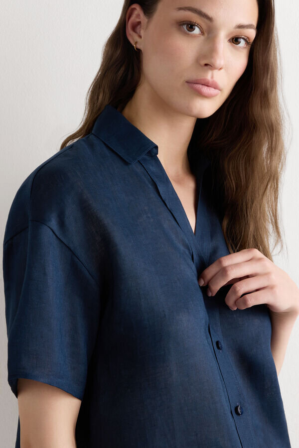Camicia a maniche corte in puro lino Camicia a maniche corte in puro lino