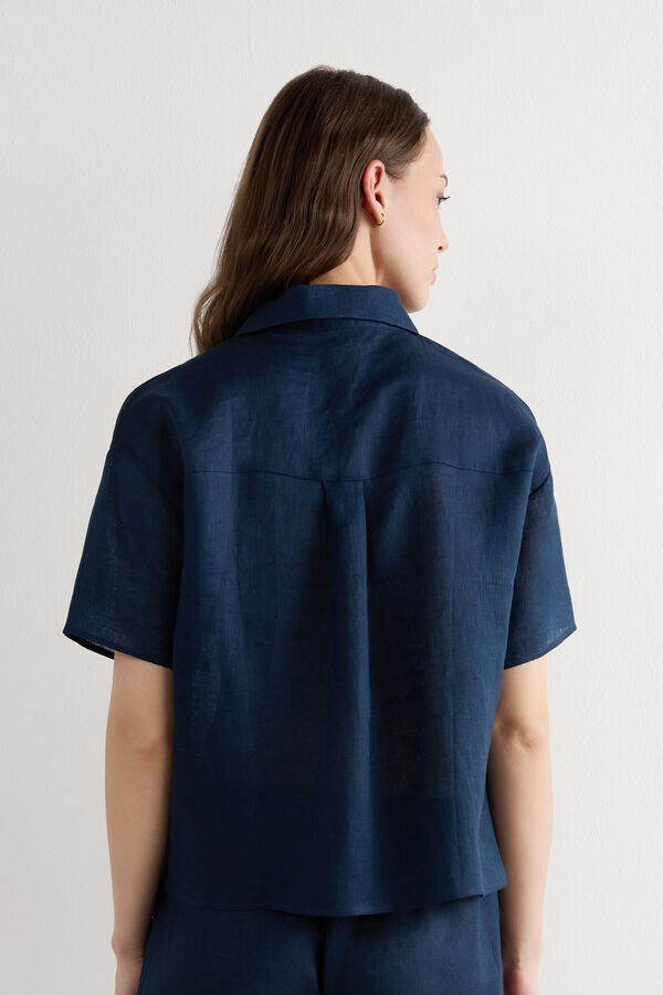 Camicia a maniche corte in puro lino Camicia a maniche corte in puro lino
