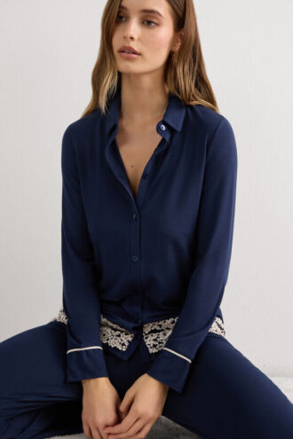 Camicia con bottoni Pretty Flowers in modal