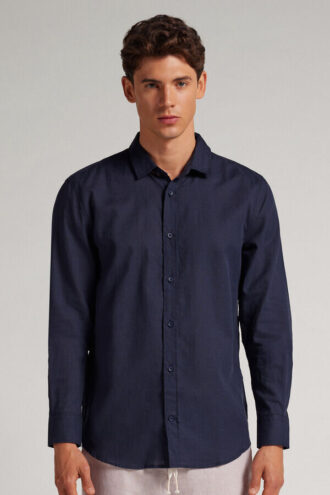 Camicia in lino e cotone