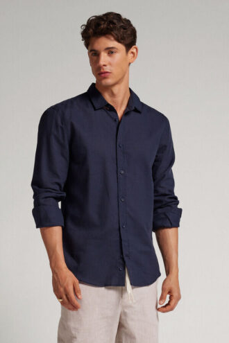 Camicia in lino e cotone