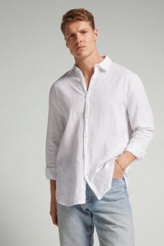 Camicia in lino e cotone