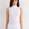Camicia senza maniche con collo alto in micromodal