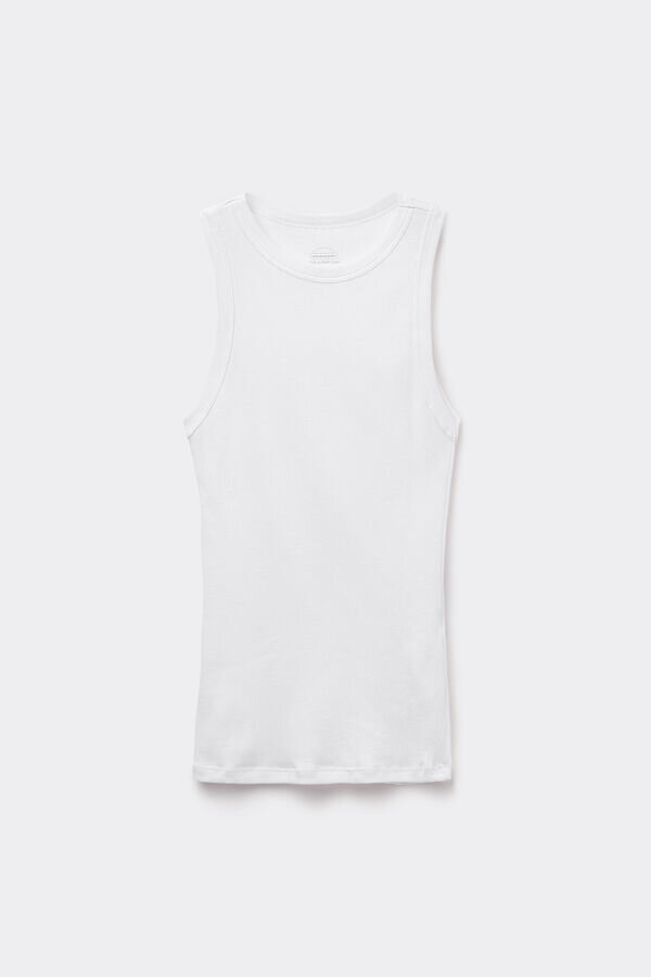 Canotta a costine in cotone superiore Canotta a costine in cotone superiore