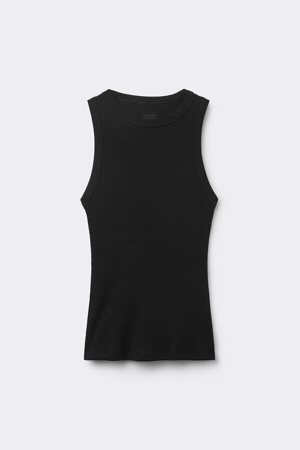 Canotta a costine in cotone superiore Canotta a costine in cotone superiore