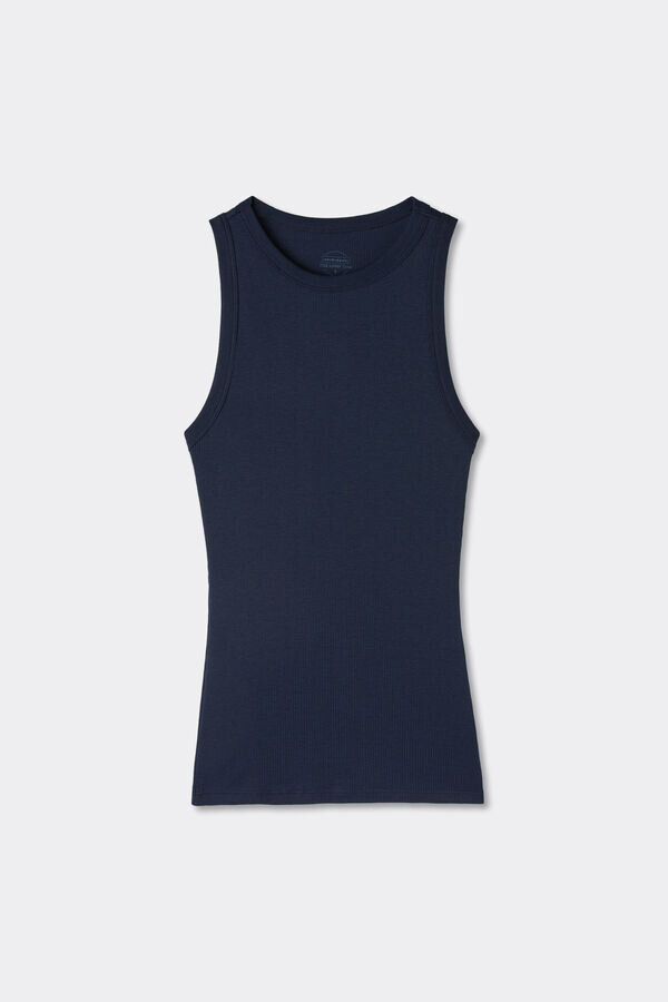 Canotta a costine in cotone superiore Canotta a costine in cotone superiore