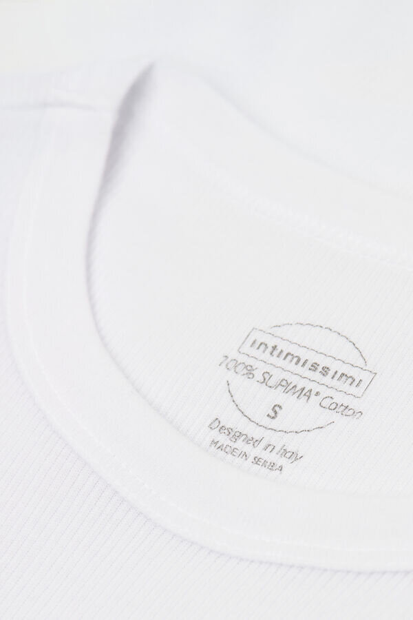 Canotta a costine in cotone superiore Canotta a costine in cotone superiore