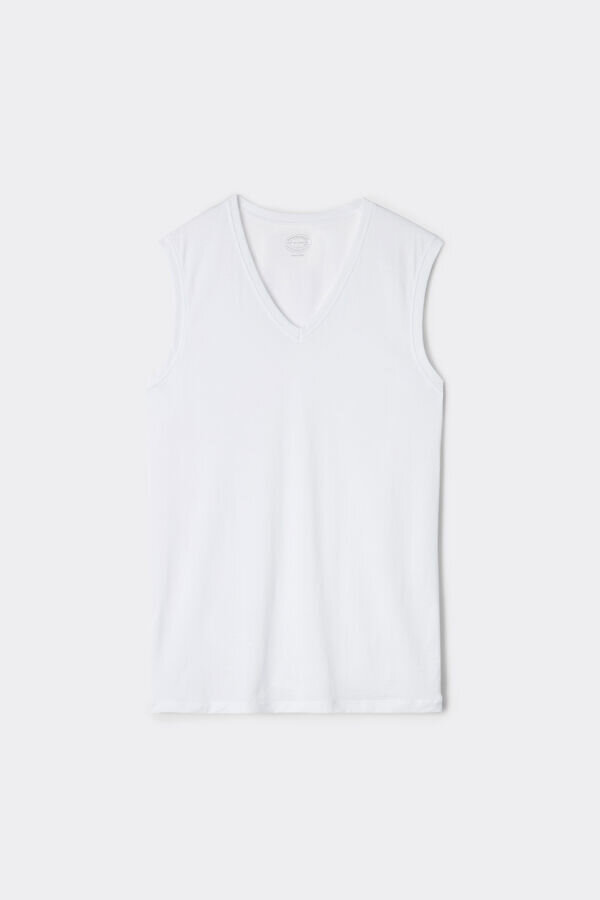 Canotta con scollo a V in cotone extrafine di qualità superiore Canotta con scollo a V in cotone extrafine di qualità superiore