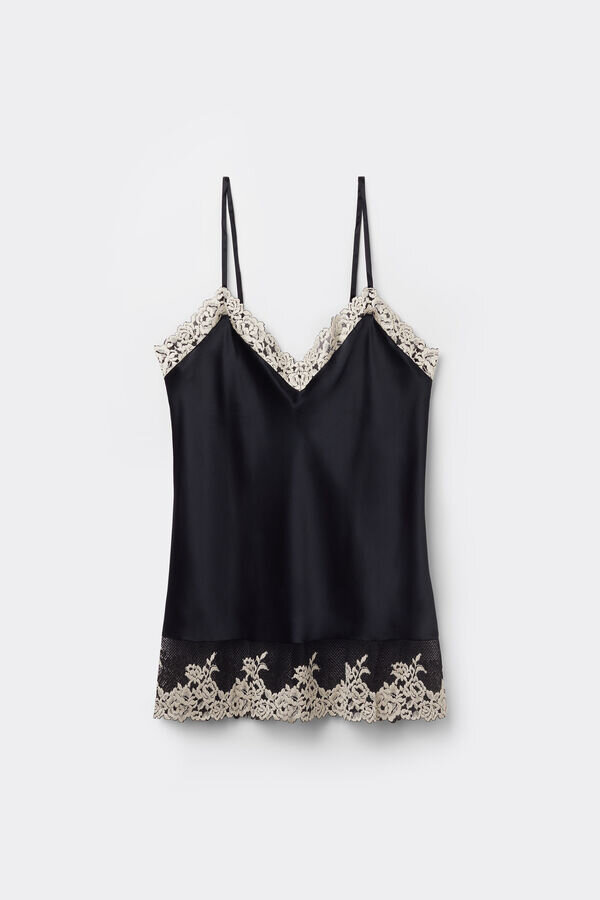 Canotta in seta con spalline sottili Pretty Flowers Canotta in seta con spalline sottili Pretty Flowers