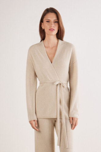 Cardigan con cintura in 1 cashmere