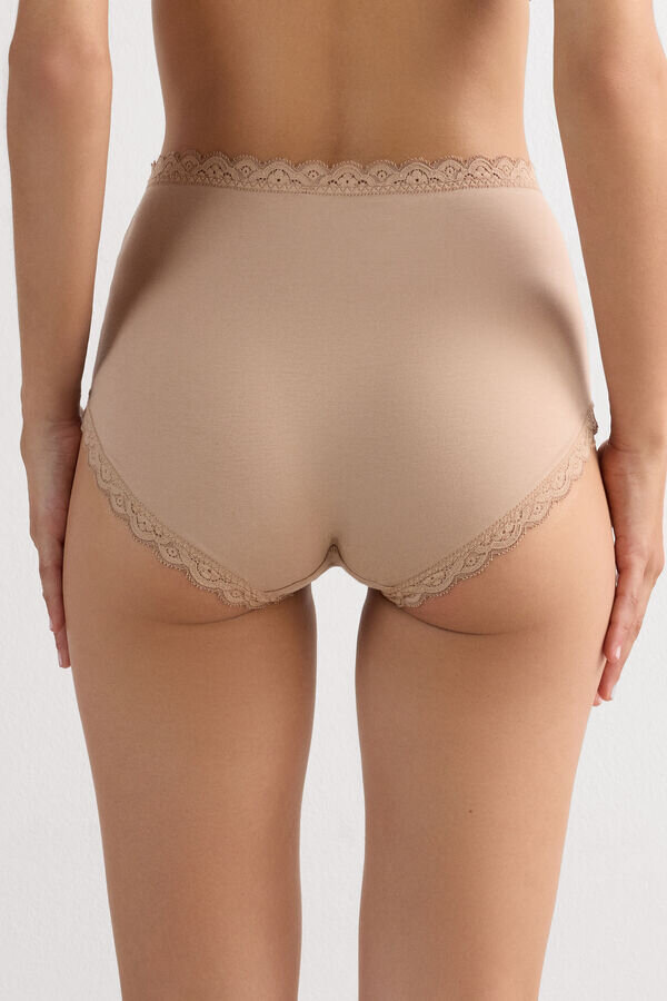 Hipster a vita alta in cotone e pizzo Hipster a vita alta in cotone e pizzo