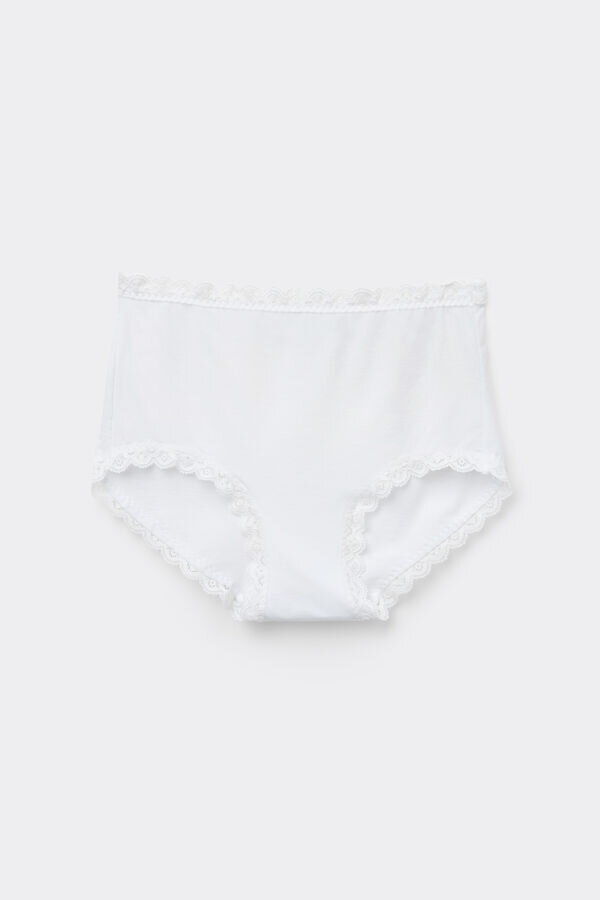 Hipster a vita alta in cotone e pizzo Hipster a vita alta in cotone e pizzo