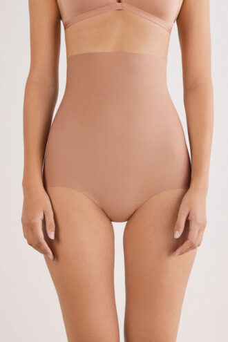 Hipster a vita alta in cotone leggermente modellante