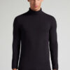 Maglia a maniche lunghe con collo alto in modal e cashmere Maglia a maniche lunghe con collo alto in modal e cashmere