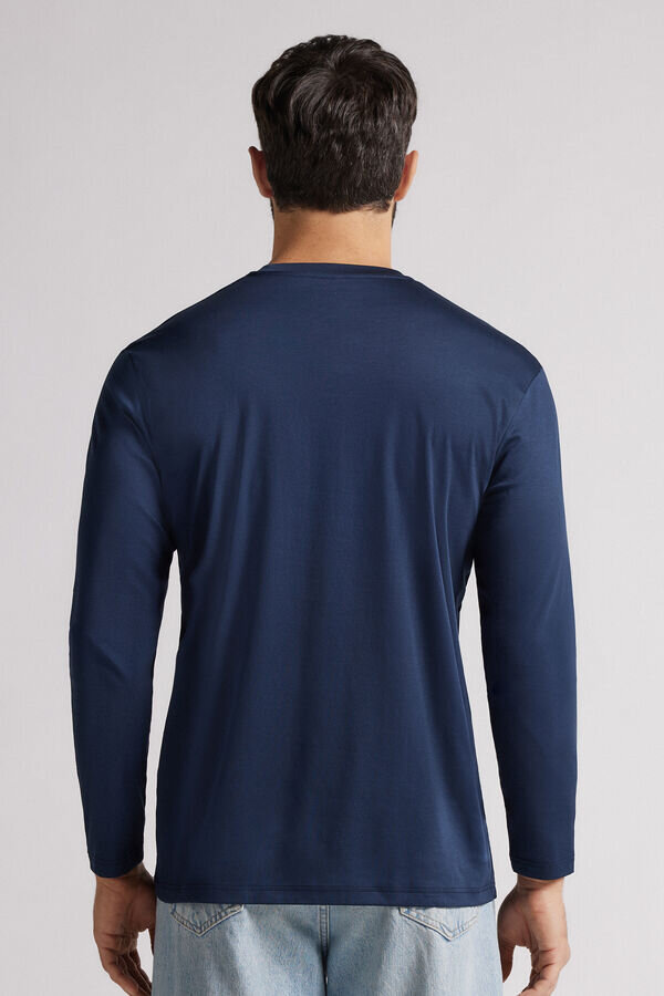 Maglia a maniche lunghe in cotone mercerizzato di alta qualità Maglia a maniche lunghe in cotone mercerizzato di alta qualità