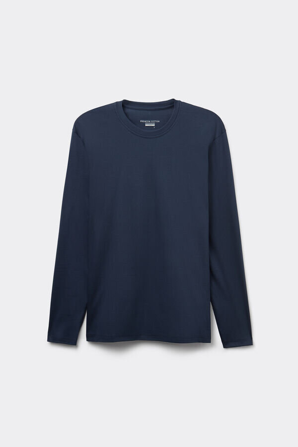 Maglia a maniche lunghe in cotone mercerizzato di alta qualità Maglia a maniche lunghe in cotone mercerizzato di alta qualità