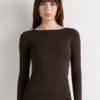 Maglia girocollo in modal light con lamé di cashmere