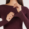 Maglia girocollo in modal light con lamé di cashmere