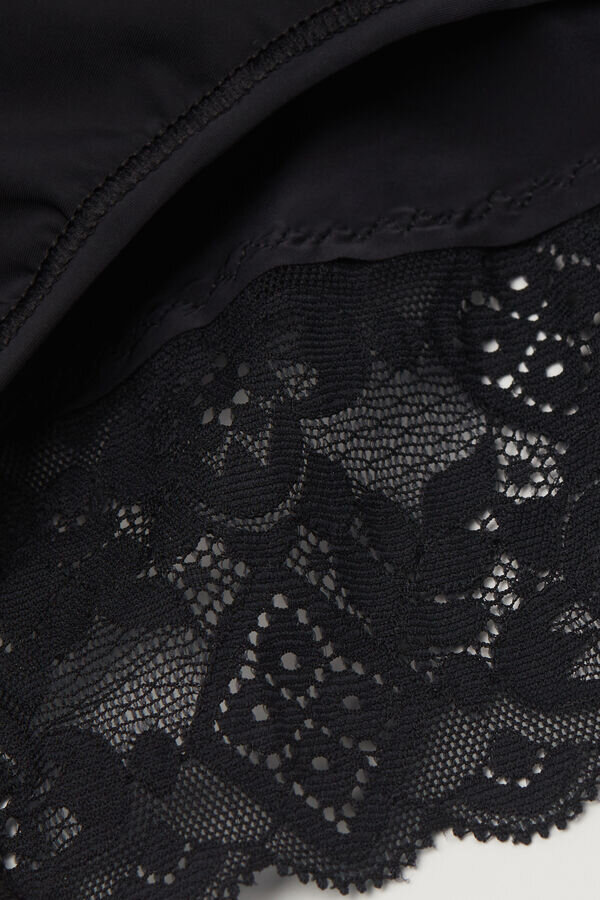 Mutandine a vita alta in microfibra e pizzo Mutandine a vita alta in microfibra e pizzo