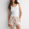 Pantaloncini in seta con stampa Pretty Flowers