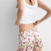 Pantaloncini in seta con stampa Pretty Flowers