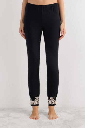 Pantaloni lunghi in modal con risvolto Pretty Flowers