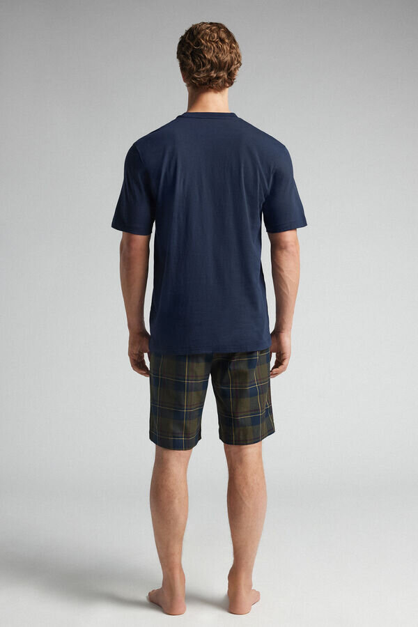 Pigiama corto in tessuto tartan e cotone Pigiama corto in tessuto tartan e cotone