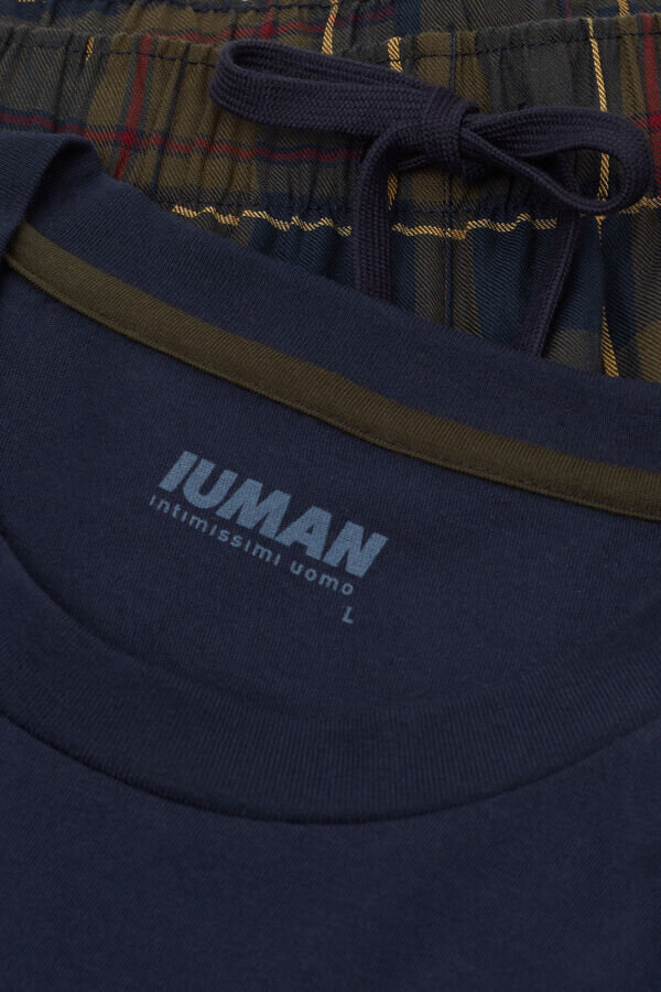 Pigiama corto in tessuto tartan e cotone Pigiama corto in tessuto tartan e cotone