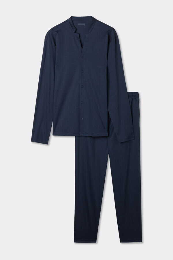 Pigiama lungo con apertura frontale in cotone Pigiama lungo con apertura frontale in cotone