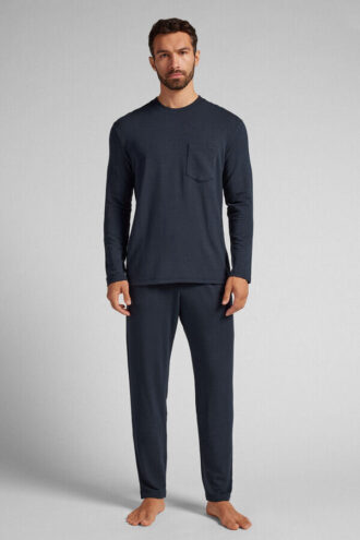 Pigiama lungo in modal felpato