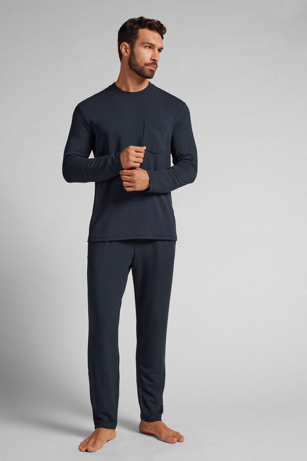 Pigiama lungo in modal felpato Pigiama lungo in modal felpato