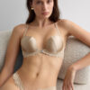 Reggiseno push-up in seta e pizzo Silky Flowers Monica